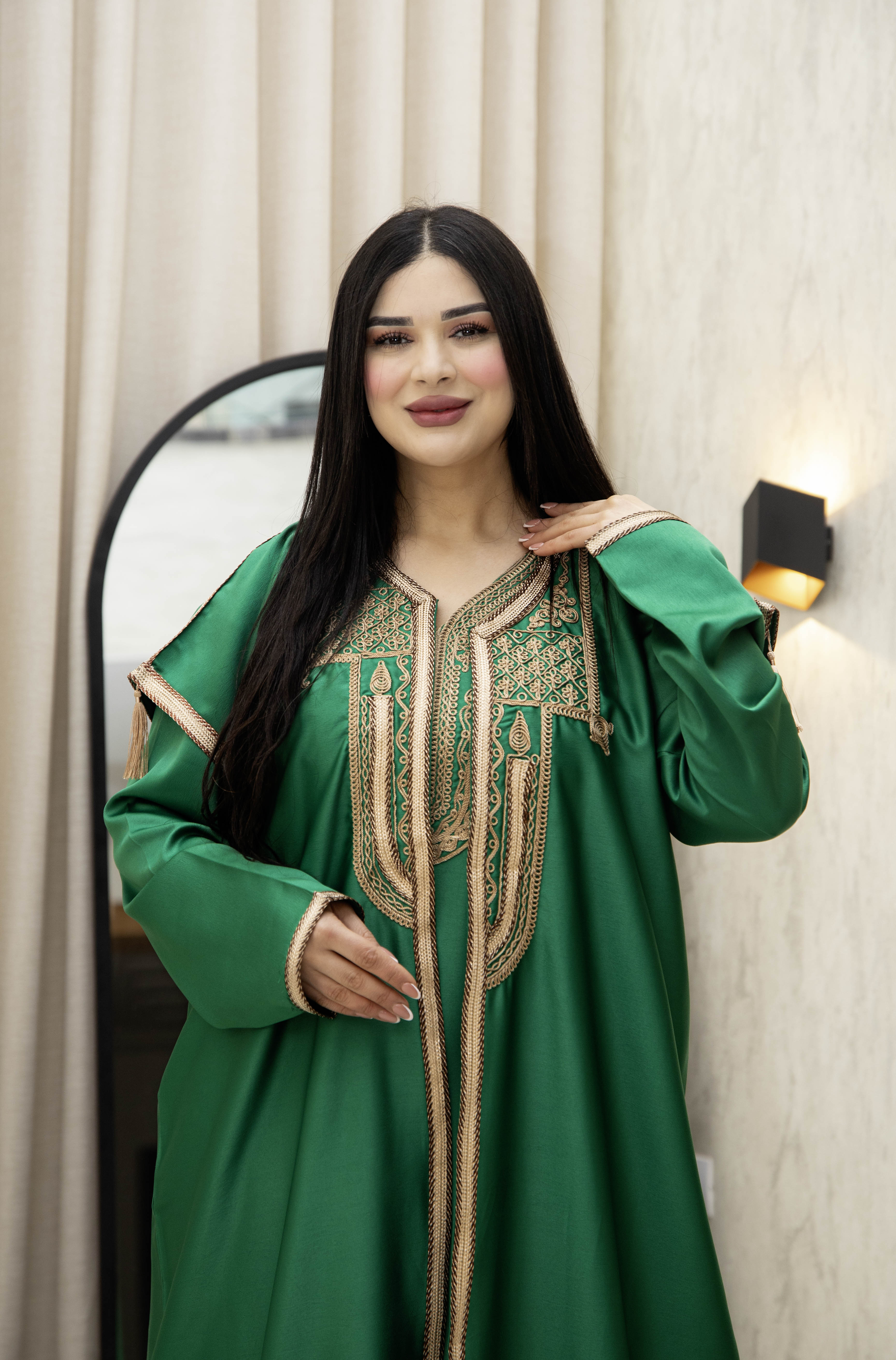 🌿قفطان جنينة – Coftan Jnayna "Satin Osaka" 🌿
