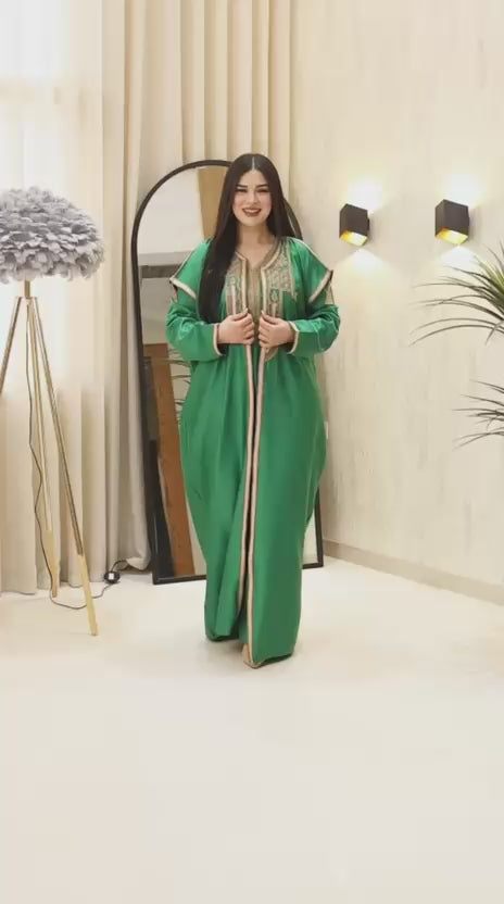 🌿قفطان جنينة – Coftan Jnayna "Satin Osaka" 🌿